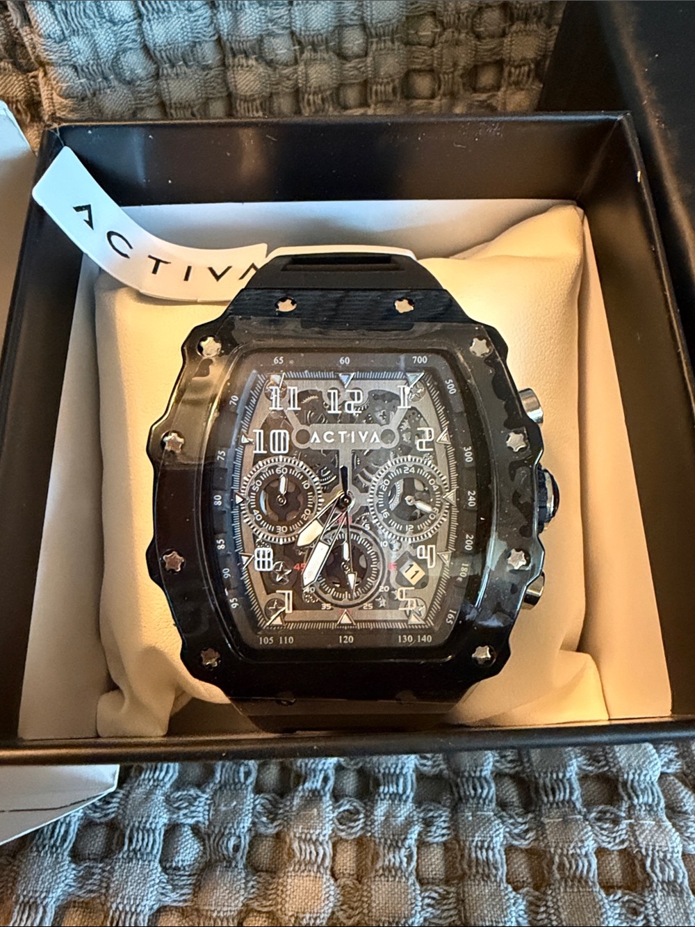 Ativa Black Men's Chronograph-Style Accessory Bag